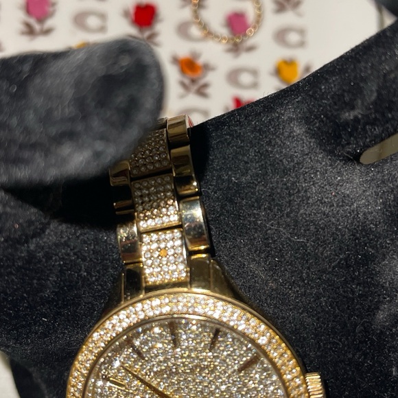 Michael Kors Pave Watch In Gold & Crystals - Picture 3 of 12